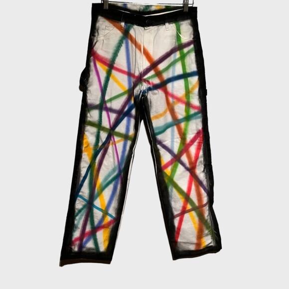 Dickies White Relaxed Fit Painter’s Pants - Painted Design (30x30) NWOT - Picture 1 of 8